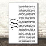 John Mayer XO White Script Song Lyric Quote Print