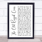 Johnny Cash The Old Rugged Cross White Script Song Lyric Quote Print