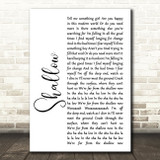 Lady Gaga & Bradley Cooper Shallow White Script Song Lyric Print