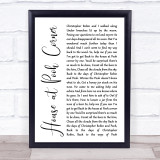 Loggins & Messina House at Pooh Corner White Script Song Lyric Quote Print