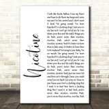 Panic! At The Disco Nicotine White Script Song Lyric Quote Print