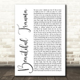 Pink Beautiful Trauma White Script Song Lyric Quote Print