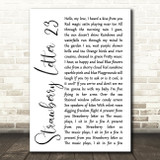 The Brothers Johnson Strawberry Letter 23 White Script Song Lyric Quote Print