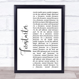 The Prodigy Firestarter White Script Song Lyric Quote Print