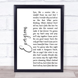 Will Young Evergreen White Script Song Lyric Quote Print