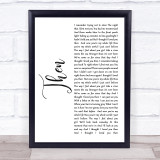 Brad Paisley Then White Script Song Lyric Quote Print