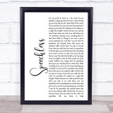 Dan + Shay Speechless White Script Song Lyric Quote Print