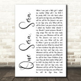 Doris Day Que Sera, Sera White Script Song Lyric Quote Print