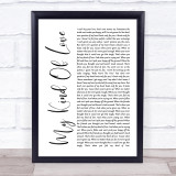Emeli Sandé My Kind Of Love White Script Song Lyric Quote Print