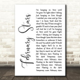 Foo Fighters February Stars White Script Song Lyric Quote Print