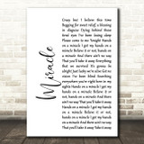 Foo Fighters Miracle White Script Song Lyric Quote Print