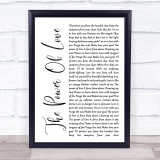 Frankie Goes To Hollywood The Power Of Love White Script Song Lyric Quote Print