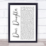 Halestorm Dear Daughter White Script Song Lyric Quote Print