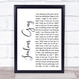 John Lennon Jealous Guy White Script Song Lyric Quote Print