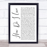 LeAnn Rimes How Do I Live White Script Song Lyric Quote Print