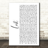 Michael Buble Lost White Script Song Lyric Quote Print