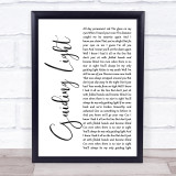Mumford & Sons Guiding Light White Script Song Lyric Quote Print