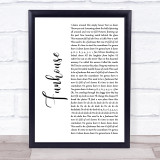 Pink Funhouse White Script Song Lyric Quote Print