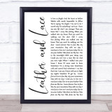 Stevie Nicks Leather And Lace White Script Song Lyric Quote Print