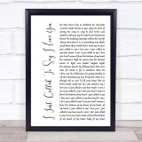 Stevie Wonder I Just Called To Say I Love You White Script Song Lyric Print