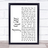The Beatles I Will White Script Song Lyric Quote Print