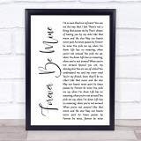 Bitty Mclean Forever Be Mine White Script Song Lyric Print