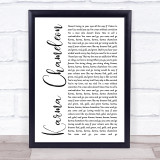 Culture Club Karma Chameleon White Script Song Lyric Print