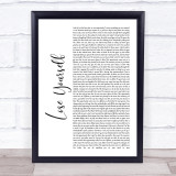 Eminem Lose Yourself White Script Song Lyric Print