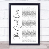 Gabby Barrett The Good Ones White Script Song Lyric Print