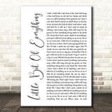 Keith Urban Little Bit Of Everything White Script Song Lyric Print