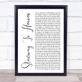 Led Zeppelin Stairway To Heaven White Script Song Lyric Print