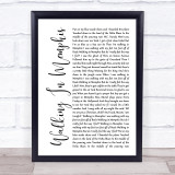 Marc Cohn Walking In Memphis White Script Song Lyric Print