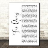 Nickelback Far Away White Script Song Lyric Print