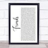 Shalamar Friends White Script Song Lyric Print