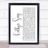 Simon & Garfunkel Kathy's Song White Script Song Lyric Print