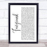 Simply Red Fairground White Script Song Lyric Print