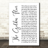 Snow Patrol The Golden Floor White Script Song Lyric Print