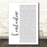 Something Corporate Konstantine White Script Song Lyric Print