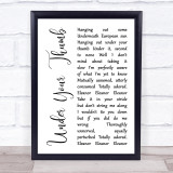 The Vaccines Under Your Thumb White Script Song Lyric Print
