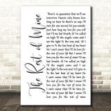 Tracew Adkins The rest of mine White Script Song Lyric Print
