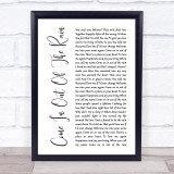 Wendy Moten Come In Out Of The Rain White Script Song Lyric Print