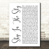 Woody Guthrie Ship In The Sky White Script Song Lyric Print