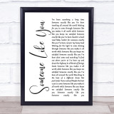 Van Morrison Someone Like You White Script Song Lyric Quote Print