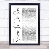 Westlife Seasons In The Sun White Script Song Lyric Quote Print