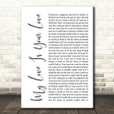 Whitney Houston My Love Is Your Love White Script Song Lyric Quote Print