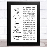 A Perfect Circle Brena White Script Song Lyric Music Art Print