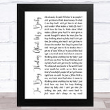 Marvin Gaye Too Busy Thinking About My Baby White Script Song Lyric Music Art Print