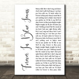 Neil Diamond Forever In Blue Jeans White Script Song Lyric Music Art Print