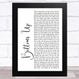 Nickelback Bottoms Up White Script Song Lyric Music Art Print