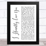 Olivia Newton-John I Honestly Love You White Script Song Lyric Music Art Print